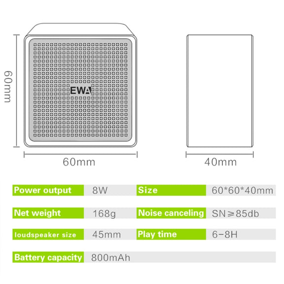 EWA A105 High Hidelity Bluetooth Speaker, Small Size High  Power Bass, TWS Bluetooth Technology Support TF(Gold)