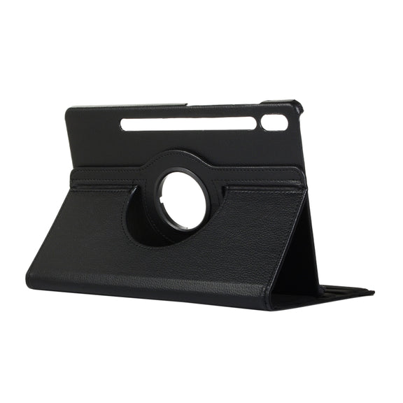 ENKAY 360 Degree Rotation Lichi Texture Leather Case with Holder for Samsung Galaxy Tab S6 10.5 T860 / T865(Black)
