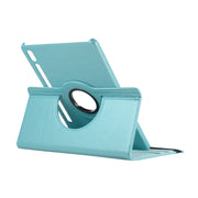 ENKAY 360 Degree Rotation Lichi Texture Leather Case with Holder for Samsung Galaxy Tab S6 10.5 T860 / T865(Light Blue)