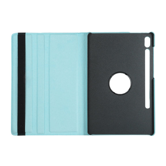 ENKAY 360 Degree Rotation Lichi Texture Leather Case with Holder for Samsung Galaxy Tab S6 10.5 T860 / T865(Light Blue)