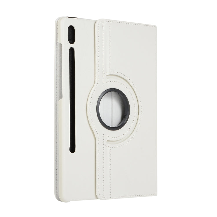 ENKAY 360 Degree Rotation Lichi Texture Leather Case with Holder for Samsung Galaxy Tab S6 10.5 T860 / T865(White)