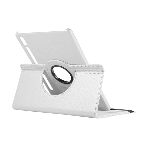 ENKAY 360 Degree Rotation Lichi Texture Leather Case with Holder for Samsung Galaxy Tab S6 10.5 T860 / T865(White)