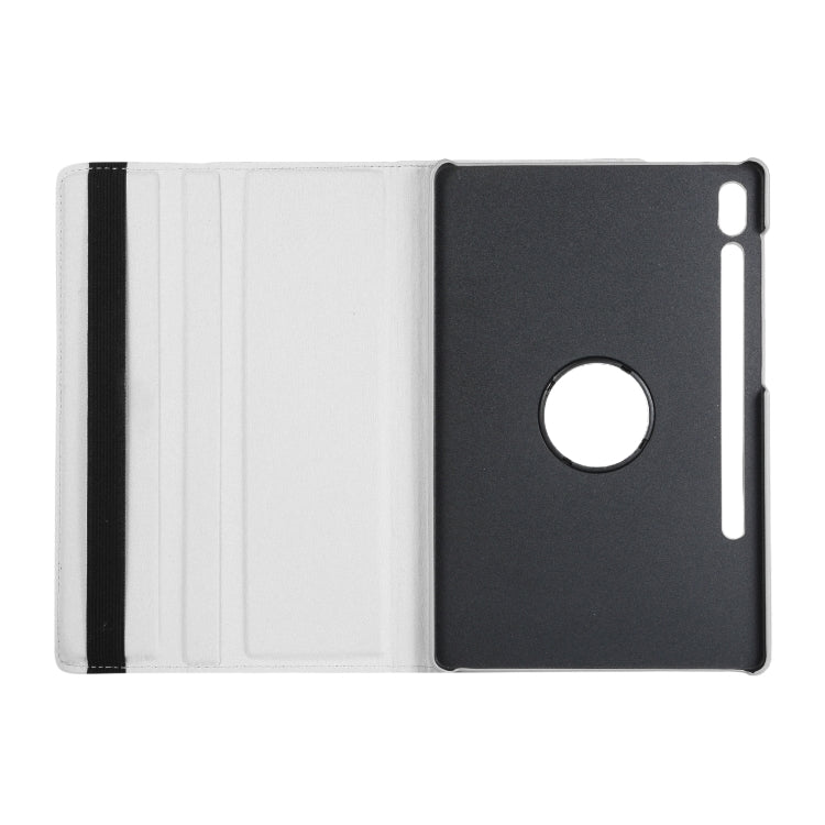ENKAY 360 Degree Rotation Lichi Texture Leather Case with Holder for Samsung Galaxy Tab S6 10.5 T860 / T865(White)