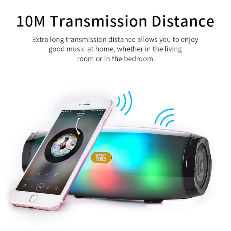T&G TG165 5W*2 Portable Wireless Speaker Speaker With Dancing LED Flashing Light Mp3 AUX USB FM Radio Stereo Subwoofer(Blue)