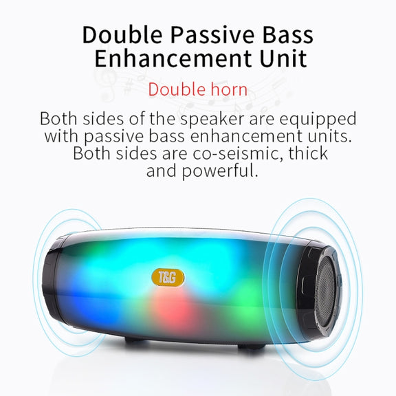 T&G TG165 5W*2 Portable Wireless Speaker Speaker With Dancing LED Flashing Light Mp3 AUX USB FM Radio Stereo Subwoofer(Blue)