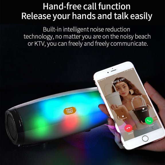 T&G TG165 5W*2 Portable Wireless Speaker Speaker With Dancing LED Flashing Light Mp3 AUX USB FM Radio Stereo Subwoofer(Red)