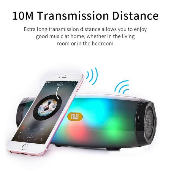 T&G TG165 5W*2 Portable Wireless Speaker Speaker With Dancing LED Flashing Light Mp3 AUX USB FM Radio Stereo Subwoofer(Green)