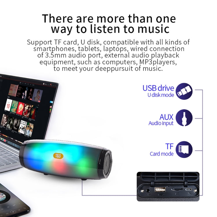 T&G TG165 5W*2 Portable Wireless Speaker Speaker With Dancing LED Flashing Light Mp3 AUX USB FM Radio Stereo Subwoofer(Green)