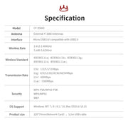 Comfast CF-958AC High Power PA Wifi Adapter 1900Mbps Gigabit E-Sports Network Card 2.4Ghz+5.8Ghz USB 3.0 PC Lan Dongle Receiver