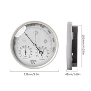 THB9392 132mm Wall Mounted Digital Thermometer Hygrometer Household High Accuracy Pressure Gauge Air Weather Instrument Barometer (Gold)