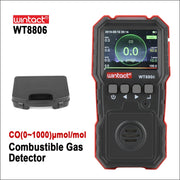 WINTACT WT8806 Carbon Monoxide Monitor Professional Rechargeable Gas Sensor High Sensitive Poisoning Sound-light Vibration Alarm CO Detector