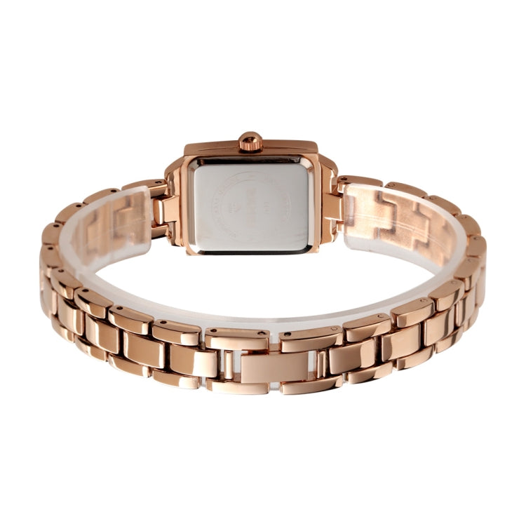 SKMEI 1407 Business Fashion Watch with Diamonds Delicate and Elegant Square Zinc Alloy Quartz Watch for Women Silvery