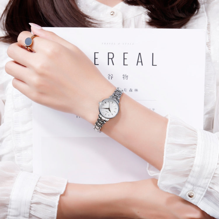 Skmei 1410 Lady Quartz Watch European and American Fashion Watch Business Leisure Steel Belt Lady Watch(Rose Gold)