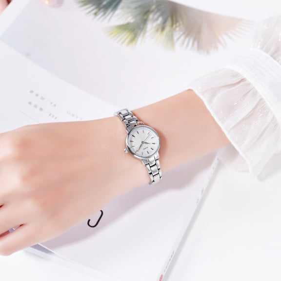 Skmei 1410 Lady Quartz Watch European and American Fashion Watch Business Leisure Steel Belt Lady Watch(Rose Gold)
