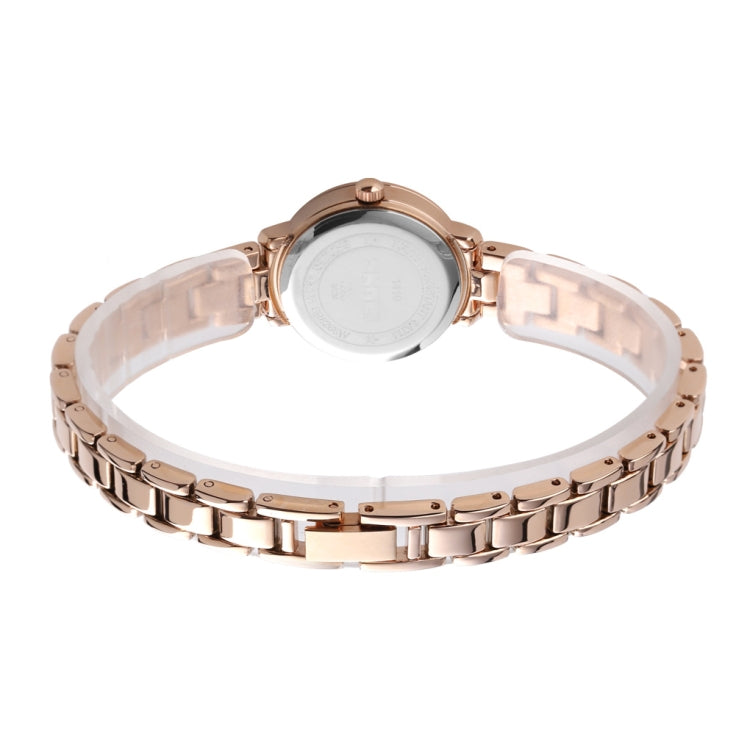 Skmei 1410 Lady Quartz Watch European and American Fashion Watch Business Leisure Steel Belt Lady Watch(Rose Gold)