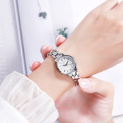 Skmei 1410 Lady Quartz Watch European and American Fashion Watch Business Leisure Steel Belt Lady Watch(Silver)