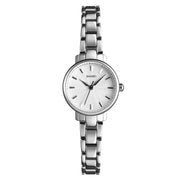 Skmei 1410 Lady Quartz Watch European and American Fashion Watch Business Leisure Steel Belt Lady Watch(Silver)