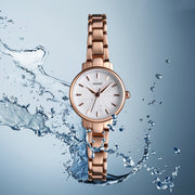 Skmei 1410 Lady Quartz Watch European and American Fashion Watch Business Leisure Steel Belt Lady Watch(Silver)