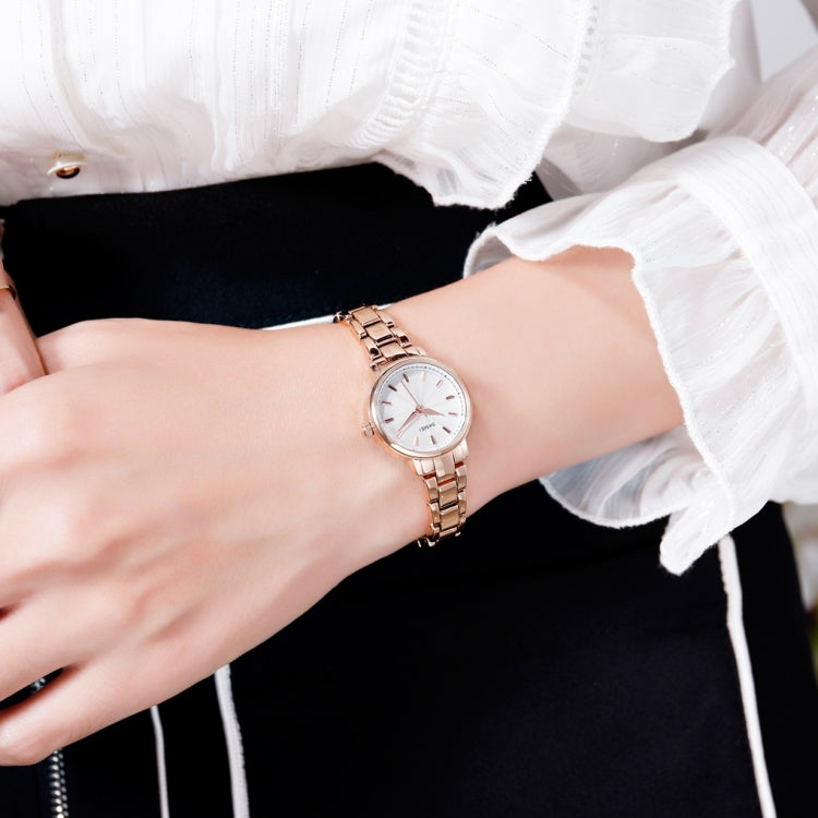 Skmei 1410 Lady Quartz Watch European and American Fashion Watch Business Leisure Steel Belt Lady Watch(Silver)
