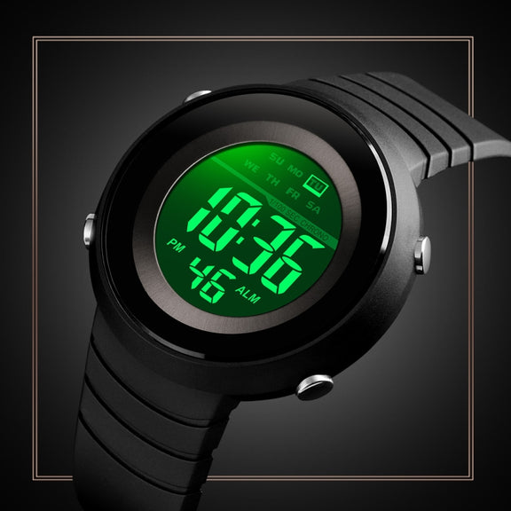 SKMEI 1497 Fashion Simple Backlight Single Display Electronic Watch Timing Alarm Watch(Blue Black)