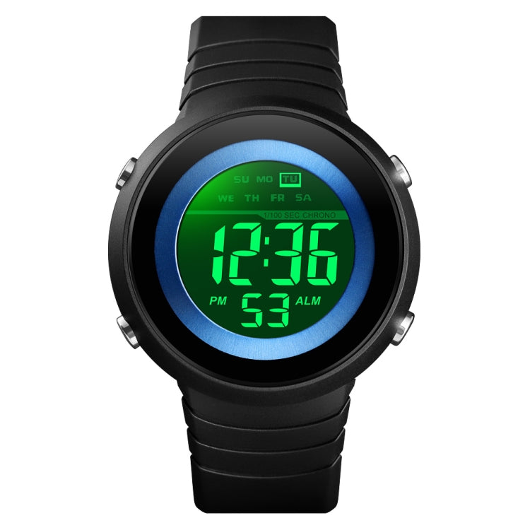 SKMEI 1497 Fashion Simple Backlight Single Display Electronic Watch Timing Alarm Watch(Blue Black) - free shipping - PMC TechLife - Order now!