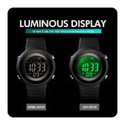 SKMEI 1497 Fashion Simple Backlight Single Display Electronic Watch Timing Alarm Watch(Black  White)