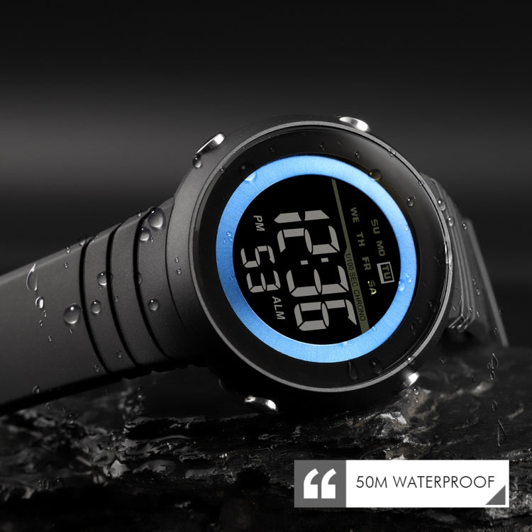 SKMEI 1497 Fashion Simple Backlight Single Display Electronic Watch Timing Alarm Watch(Black  White) - free shipping - PMC TechLife - Order now!