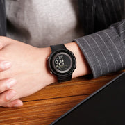 SKMEI 1497 Fashion Simple Backlight Single Display Electronic Watch Timing Alarm Watch(Black )