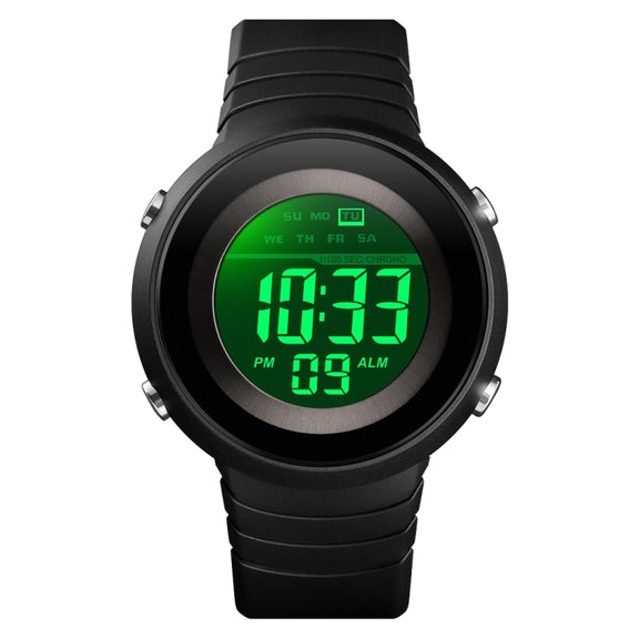 SKMEI 1497 Fashion Simple Backlight Single Display Electronic Watch Timing Alarm Watch(Black )
