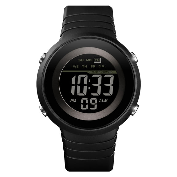 SKMEI 1497 Fashion Simple Backlight Single Display Electronic Watch Timing Alarm Watch(Black )