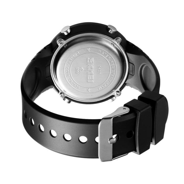 SKMEI 1497 Fashion Simple Backlight Single Display Electronic Watch Timing Alarm Watch(Black )