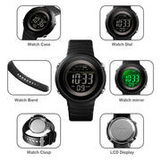 SKMEI 1497 Fashion Simple Backlight Single Display Electronic Watch Timing Alarm Watch(Black )