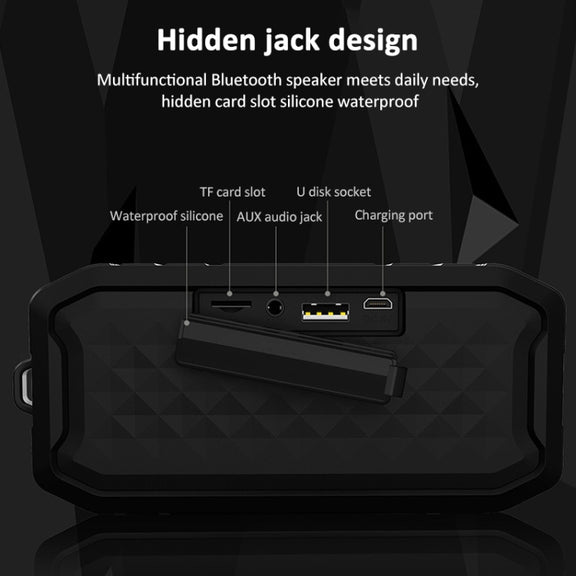 M3 Wireless Bluetooth Speakers Water-resistant Portable Outdoor Loudspeaker Mini Box Speaker Support FM & TF & U Disk(Red)