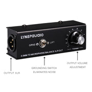 B012 Professional Stereo Signal Converted to Microphone Balanced Signal Output