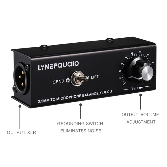 B012 Professional Stereo Signal Converted to Microphone Balanced Signal Output