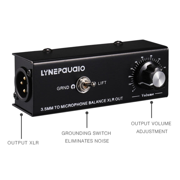 B012 Professional Stereo Signal Converted to Microphone Balanced Signal Output