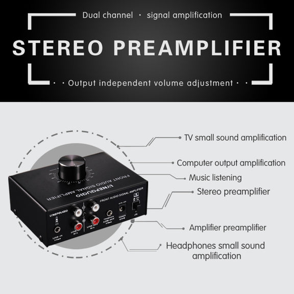 B015 Front Stereo Signal Amplifier Booster Headphones Speaker Amplifier Headset Dual-Audio Source