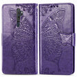 For OPPO A5 (2020) / A9 (2020) Butterfly Love Flower Embossed Horizontal Flip Leather Case with Bracket Lanyard Card Slot Wallet(Dark Purple) - OPPO Cases by PMC TechLife | Online Shopping South Africa | PMC TechLife | Buy Now Pay Later Mobicred