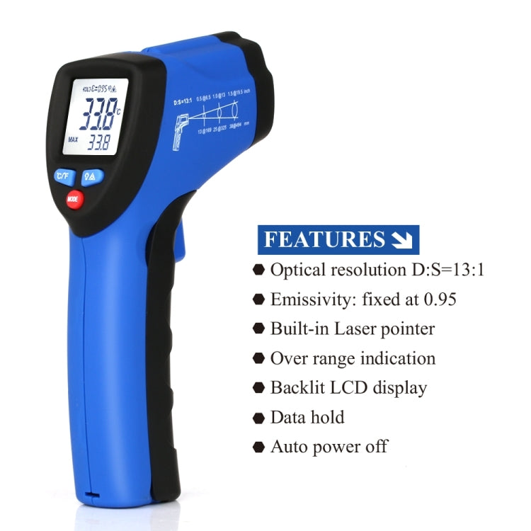 FLUS IR-801H -50～350℃Laser Infrared  Mini Handheld Portable Digital Electronic Outdoor Non-contact Thermometer