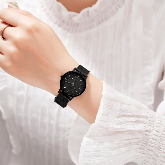 SKMEI 1530 Fashion Europe And America Simple Business Women Wristwatch Elegant Thin Female Student Quartz Watch(Black)