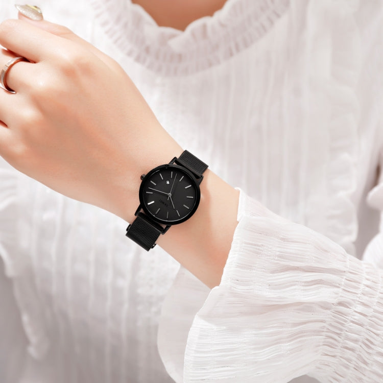 SKMEI 1530 Fashion Europe And America Simple Business Women Wristwatch Elegant Thin Female Student Quartz Watch(Black)