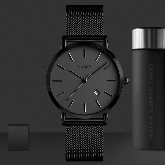 SKMEI 1530 Fashion Europe And America Simple Business Women Wristwatch Elegant Thin Female Student Quartz Watch(Black)