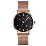 SKMEI 1530 Fashion Europe And America Simple Business Women Wristwatch Elegant Thin Female Student Quartz Watch(Rose Gold)