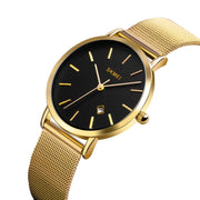 SKMEI 1530 Fashion Europe And America Simple Business Women Wristwatch Elegant Thin Female Student Quartz Watch(Gold)