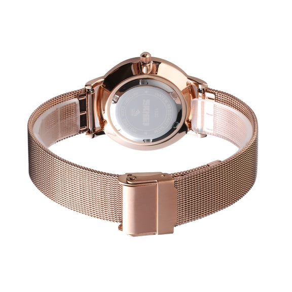 SKMEI 1530 Fashion Europe And America Simple Business Women Wristwatch Elegant Thin Female Student Quartz Watch(Gold)