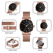 SKMEI 1530 Fashion Europe And America Simple Business Women Wristwatch Elegant Thin Female Student Quartz Watch(Gold)
