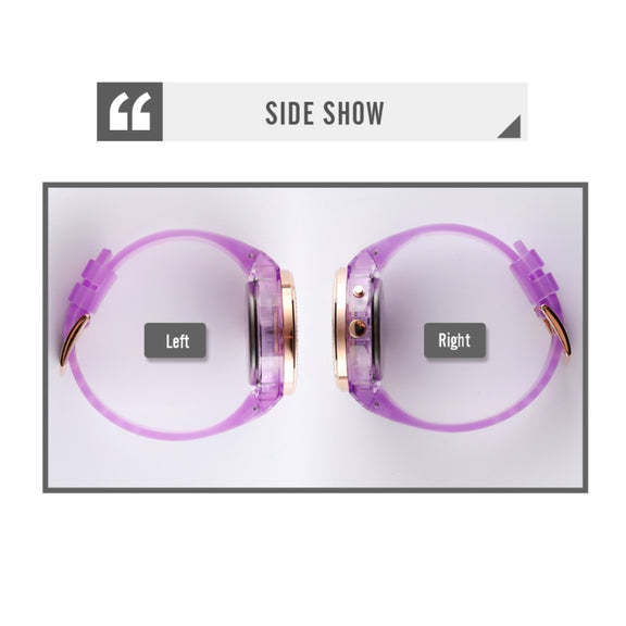SkMEI 1553 Women LED Color Light Transparent Water-resistant Watch Inlaid With Water Drill(Silvery)