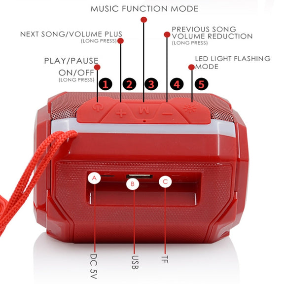 T&G TG162 LED Stereo Portable Bluetooth Speaker Mini Wireless Speaker Subwoofer(Black)