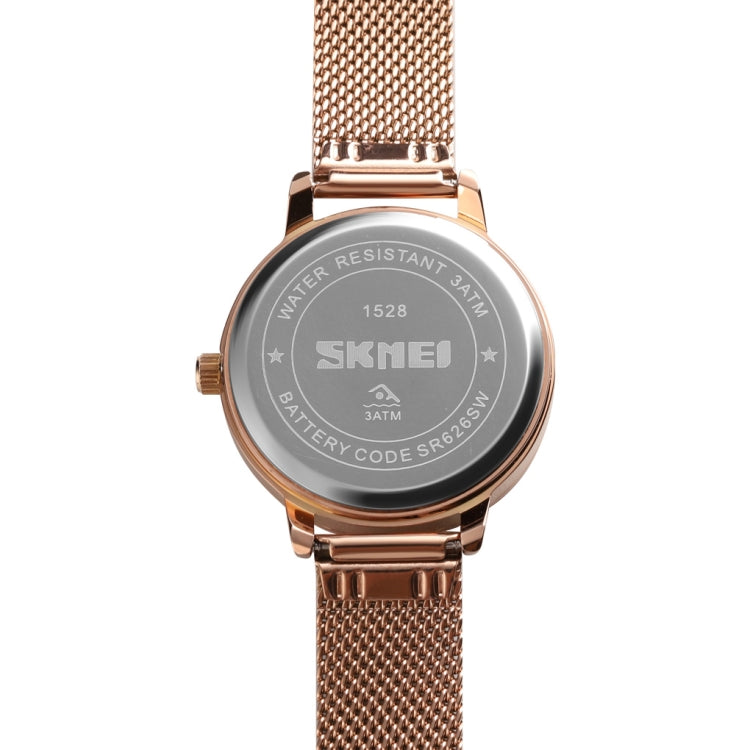 SKMEI 1528 Simple Fashion Lady Watch Casual Netting Scale(Black)