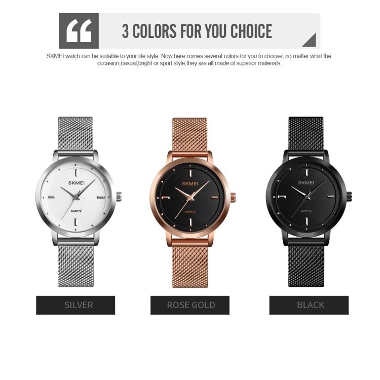 SKMEI 1528 Simple Fashion Lady Watch Casual Netting Scale(Black) - free shipping - PMC Jewellery - Order now!